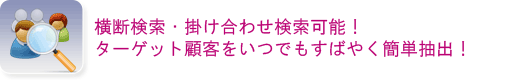 ターゲット顧客をいつでもすばやく簡単抽出!